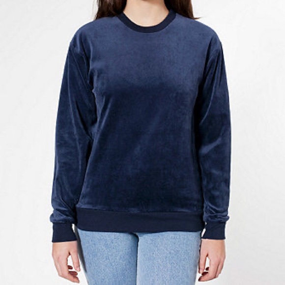 American Apparel Velour Crewneck Sweatshirt - Picture 2 of 8